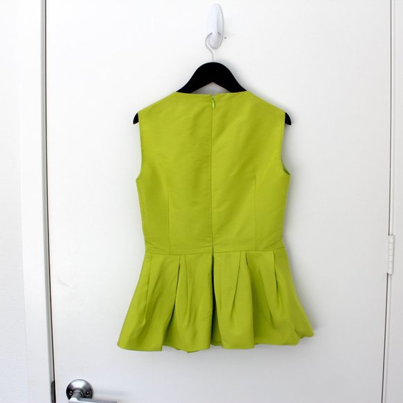 Tibi Lime Green Faille Peplum Shell - Picture 5 of 8